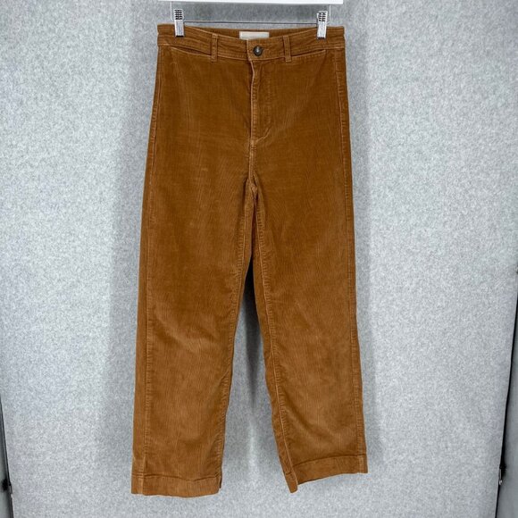 Everlane Corduroy Wide Leg Pant Size 4 Camel Brown Tan Cropped High Rise Casual - Picture 1 of 14
